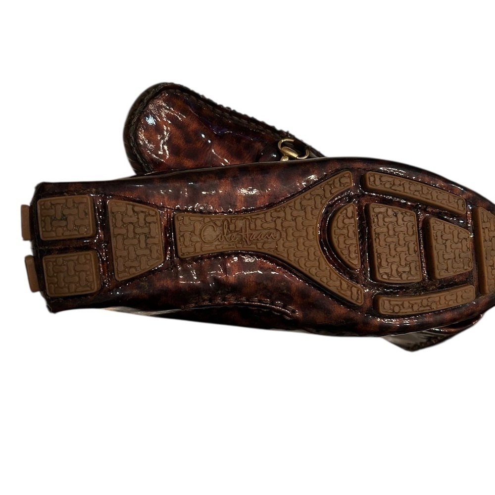 Cole Haan Tortoiseshell Patent Leather Driving Loafers with Horse Bit Hardware - Picture 10 of 14